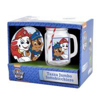Paw Patrol 400ml Glass Mason Jar Tumbler & Coaster Set Extra Image 3 Preview